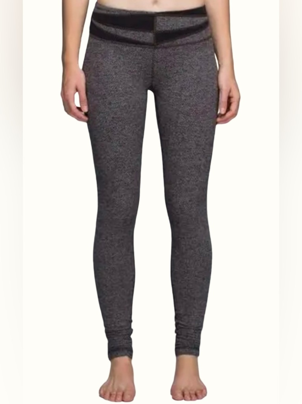 Lululemon Wunder Under Pant 28” Herringbone in Giant Heathered Black Size 6